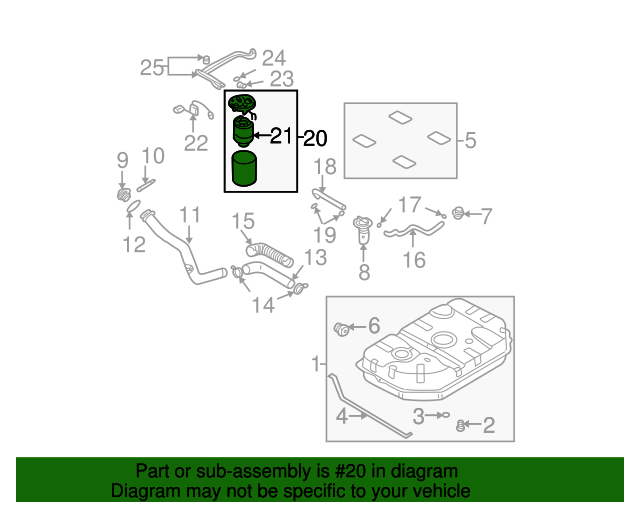 0K52Y1335XDS Electric Fuel Pump 20022003 Kia Sedona Kia.Parts Store