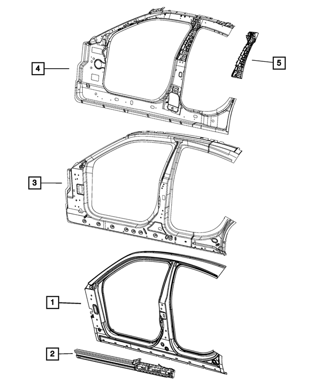 20112023 Dodge Charger BPillar Reinforcement, Left 68057579AC