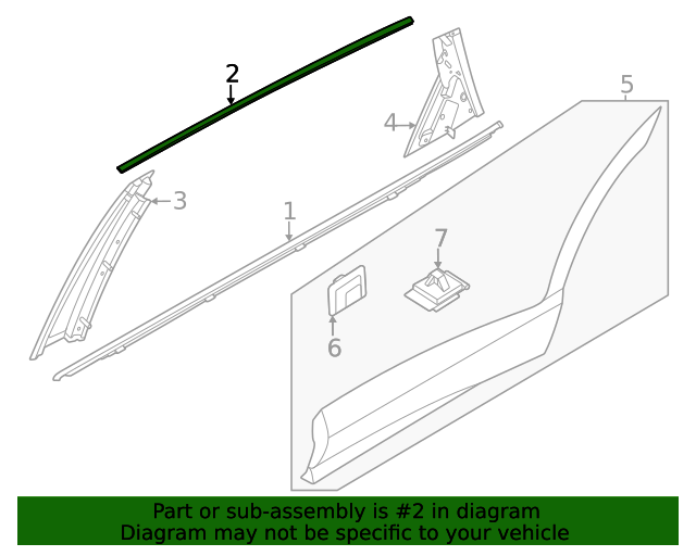 2021-2024 Genesis GV80 Frame Molding 83850-T6000 | QuirkParts