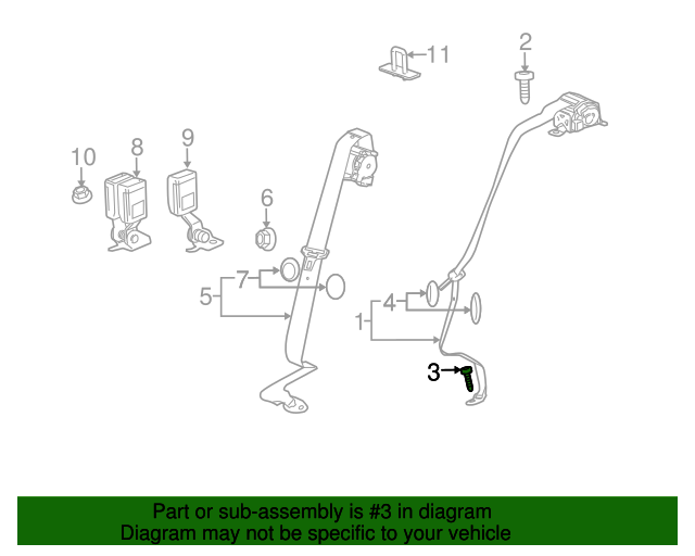 2010-2023 gm Rear Seat Belt Anchor Plate Bolt 11570146 | GMPartsDirect.com