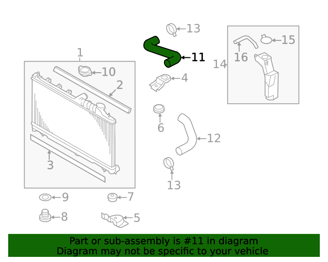 2008-2021 Subaru Upper Hose 45161AG000 | Subaru Online Parts
