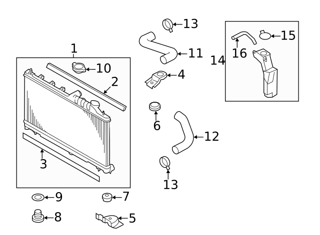 2008-2020 Subaru Radiator Hose Inlet 45161AG000 | TascaParts.com