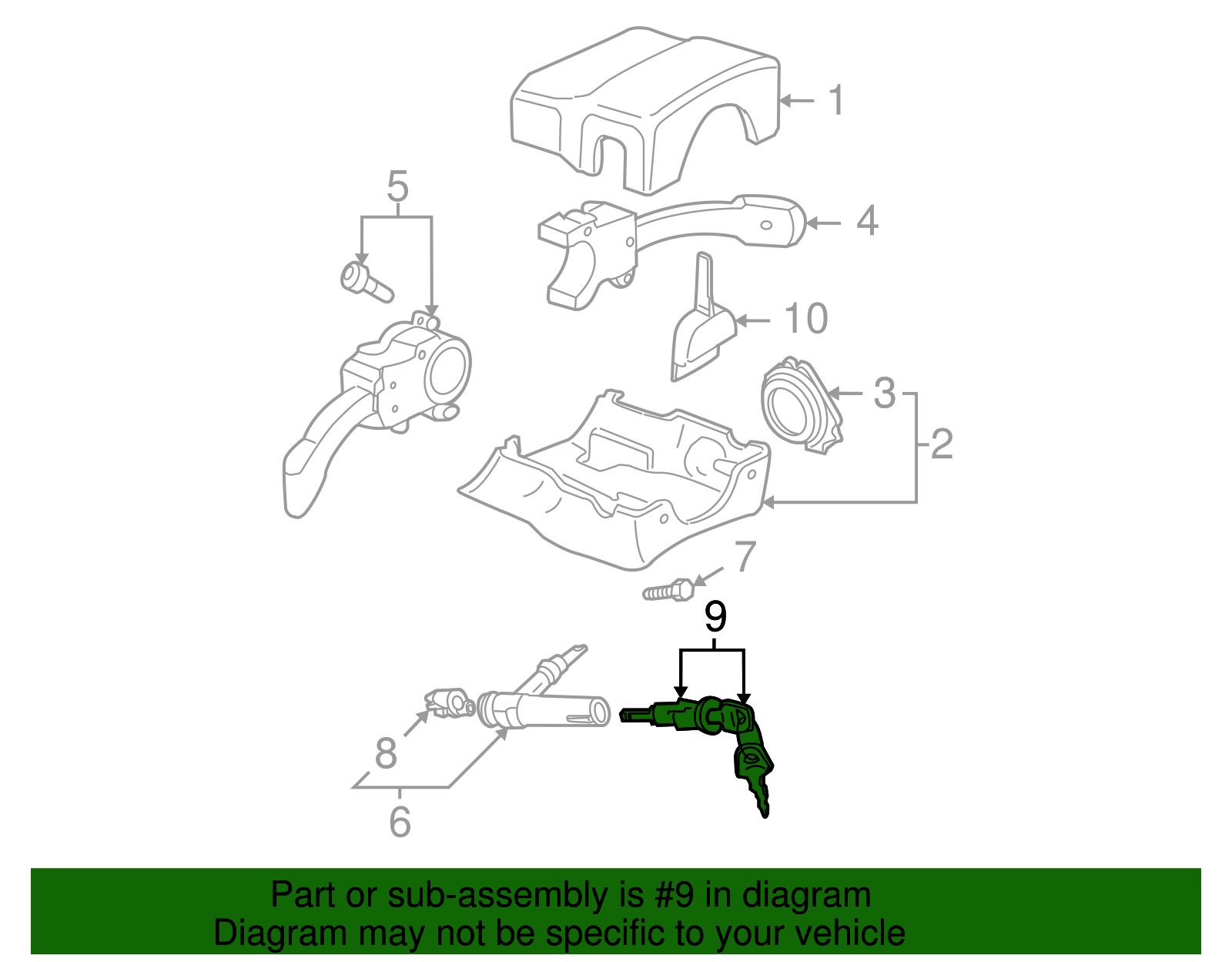 Lock Cylinder - Volkswagen (8E0-905-855-C)