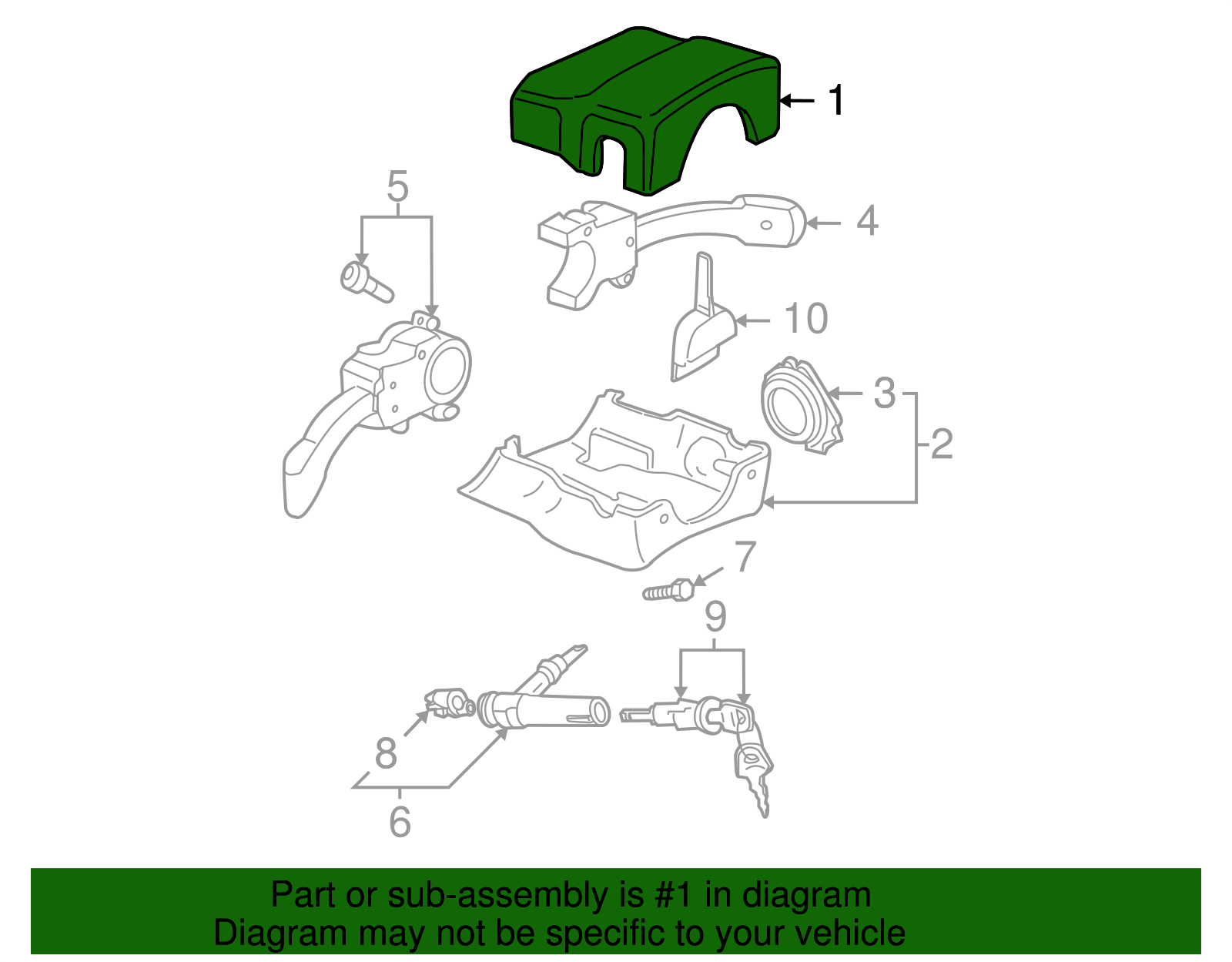 Upper Column Cover 1C0-858-565-C-62J