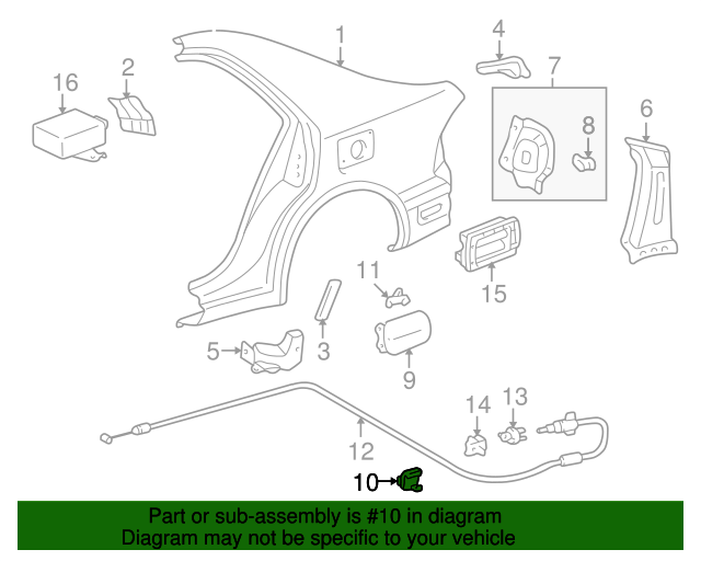 7739953010 Fuel Door Hanger 2001 2002 Lexus IS300 MyLexusParts