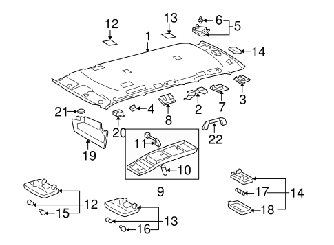 TOYOTA Genuine 63379-0C020-E1 Roof Headlining Trim Cover TOYOTA Genuine 63379-0C020-E1 Roof Headlining Trim Cover