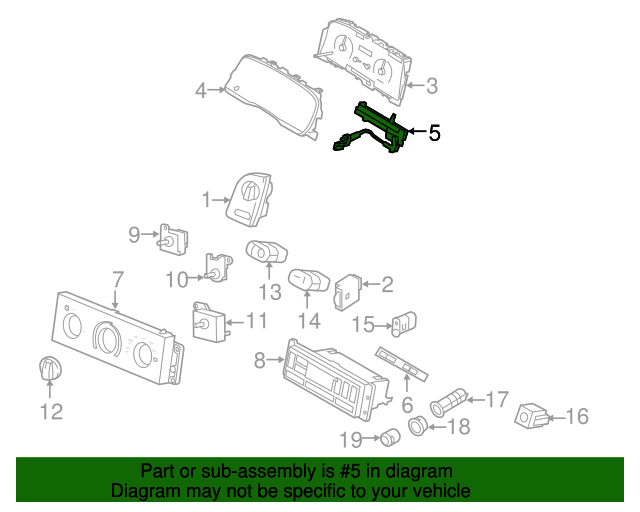 20052006 Ford Shift Indicator 5W1Z7A110AA Varsity Ford