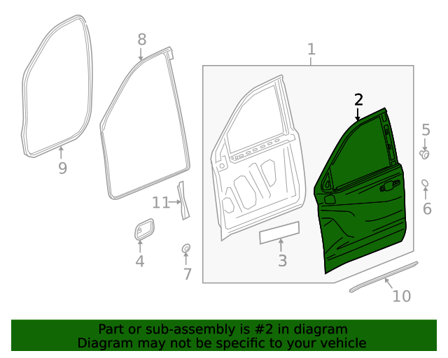 20202022 GM Front Passenger Side Door Outer Panel 84691734 GM Parts