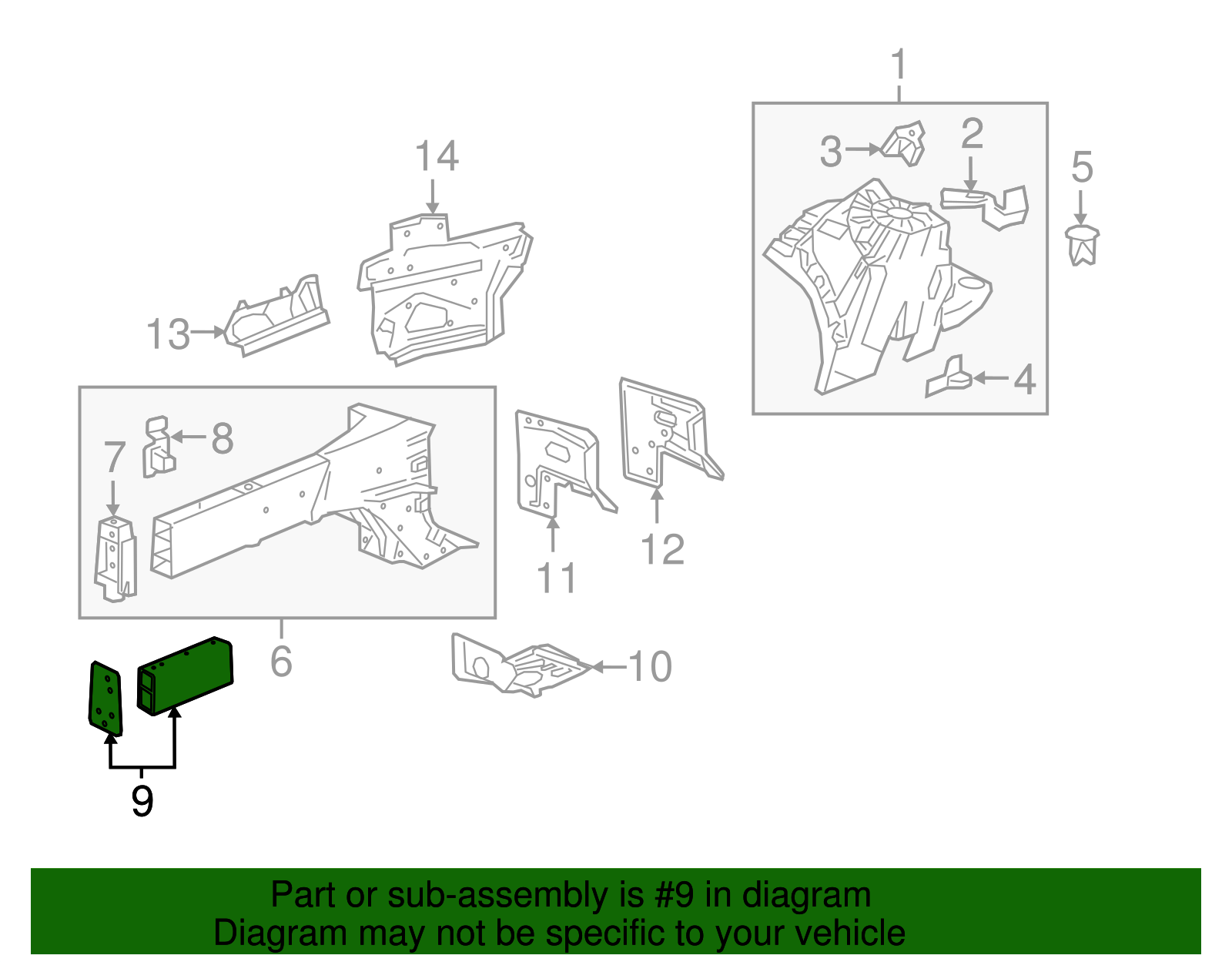 Front Passenger Side Bumper Energy Absorber - GM (84087433)