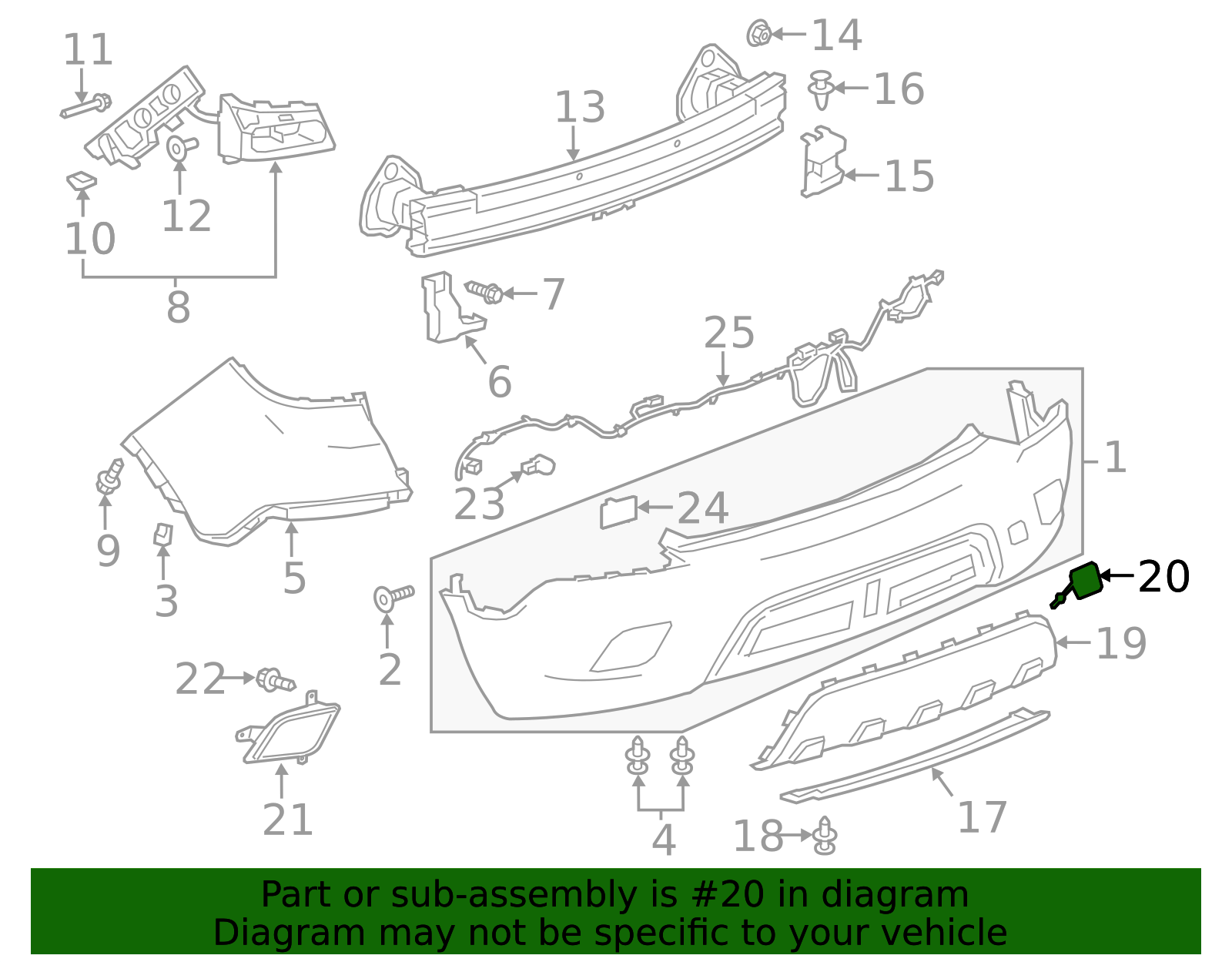 Rear Bumper Fascia Tow Eye Access Hole Cover - GM (95261119)