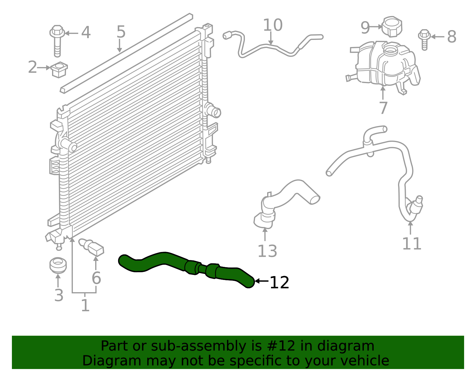 F2GZ-8260-F - Radiator Coolant Hose 2015-2023 Ford | Big 3 Auto Parts