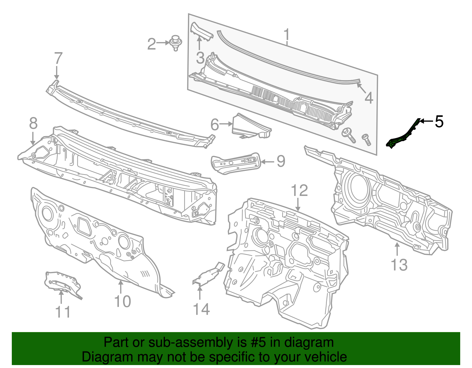 Driver Side Air Inlet Grille Panel Extension - GM (95137390)