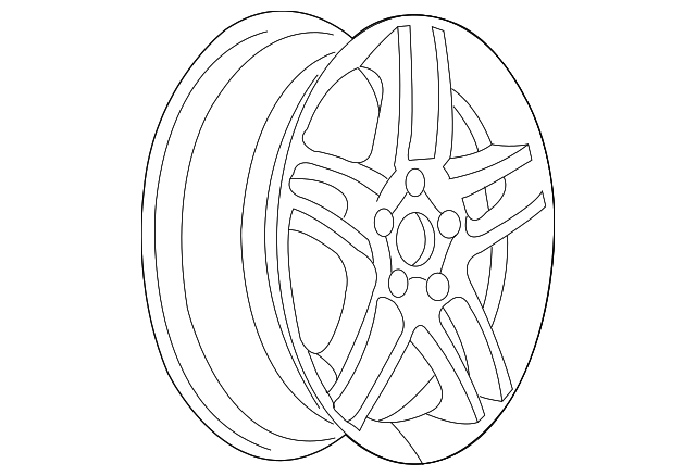 17x6.5-Inch Aluminum 5-Spoke Wheel - GM (9597205)