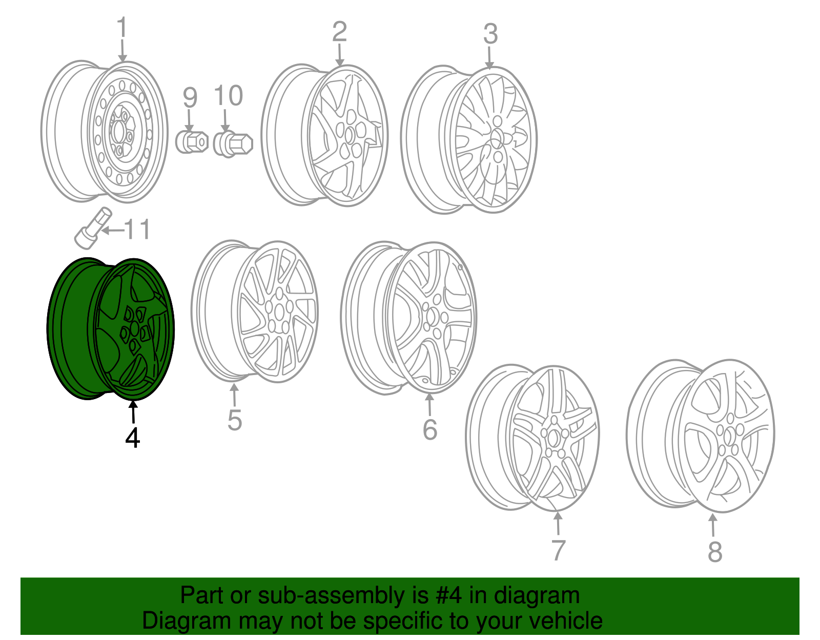 Wheel-17X6.5J Alum 52MM O/S 115.0 B/C   *Chrome - GM (9594216)