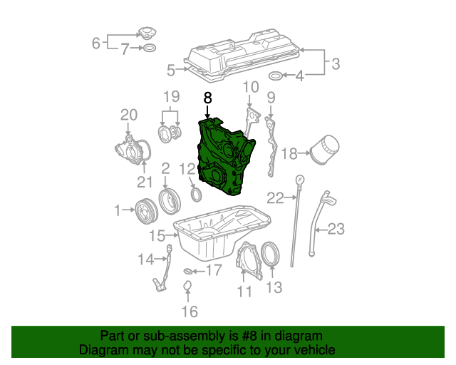 19952004 Toyota Timing Cover 1130175030 OEM Parts Online