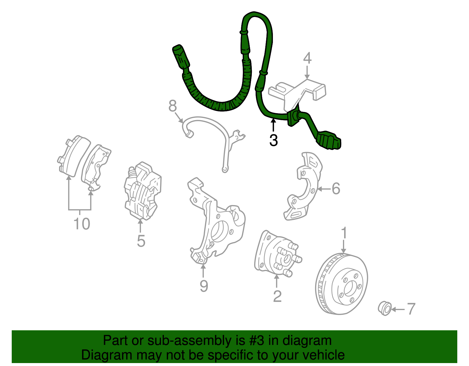 Front Wheel Speed Sensor Wiring Harness - Buick (25737352)