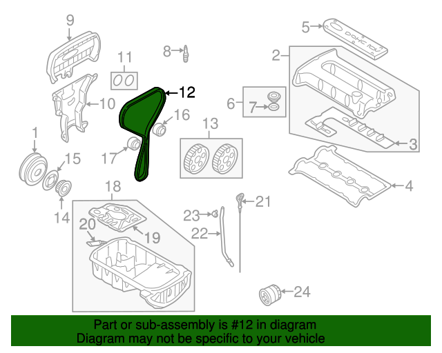 243122Y000 Timing Belt 19982004 Kia Kia.Parts Store