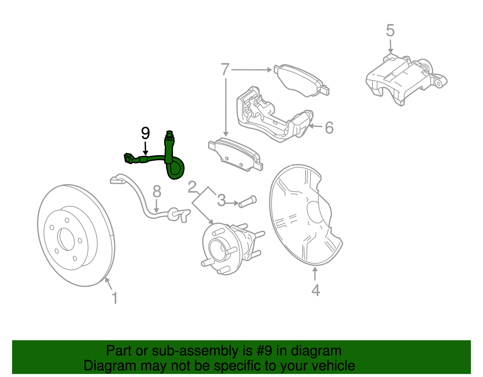 Rear Wheel Speed Sensor with Bolt - GM (96626080)