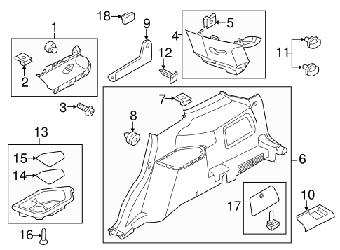 Interior Trim - Quarter Panels for 2019 Ford Explorer #1