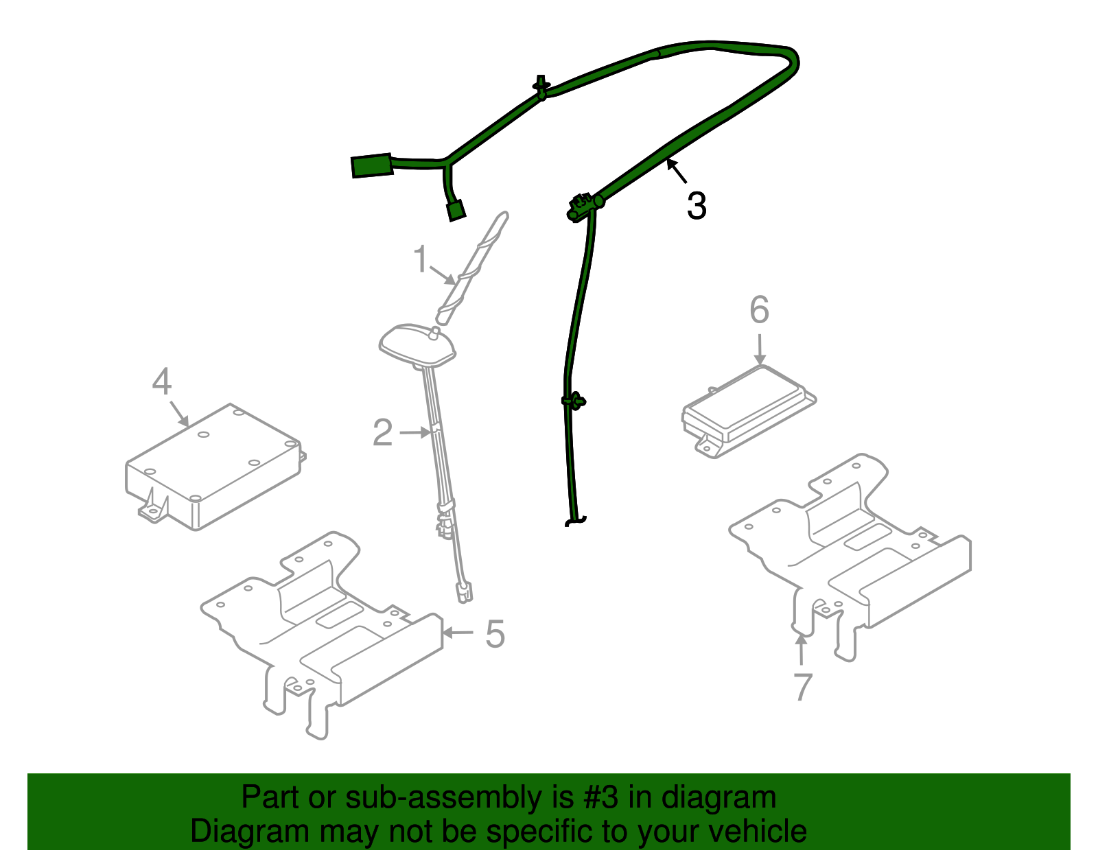 Mobile Telephone and GPS Navigation Antenna Cable - GM (96810077)