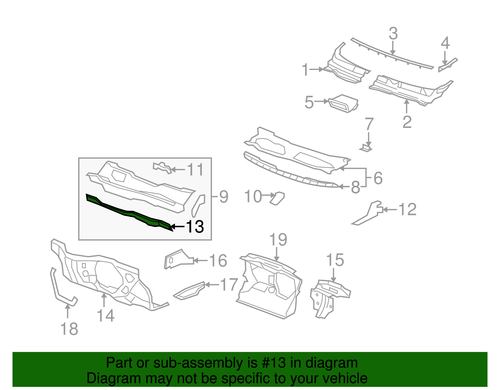 Driver Side Dash Panel Reinforcement with Stud - GM (96810712)