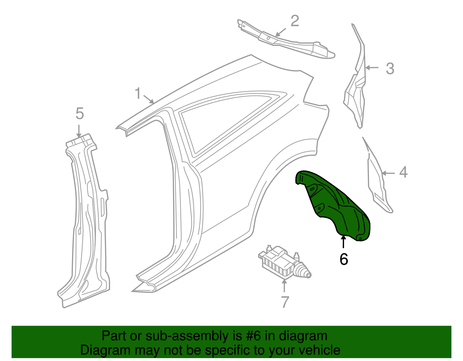 Liner, Rear W/H Panel Rear - GM (94711525)