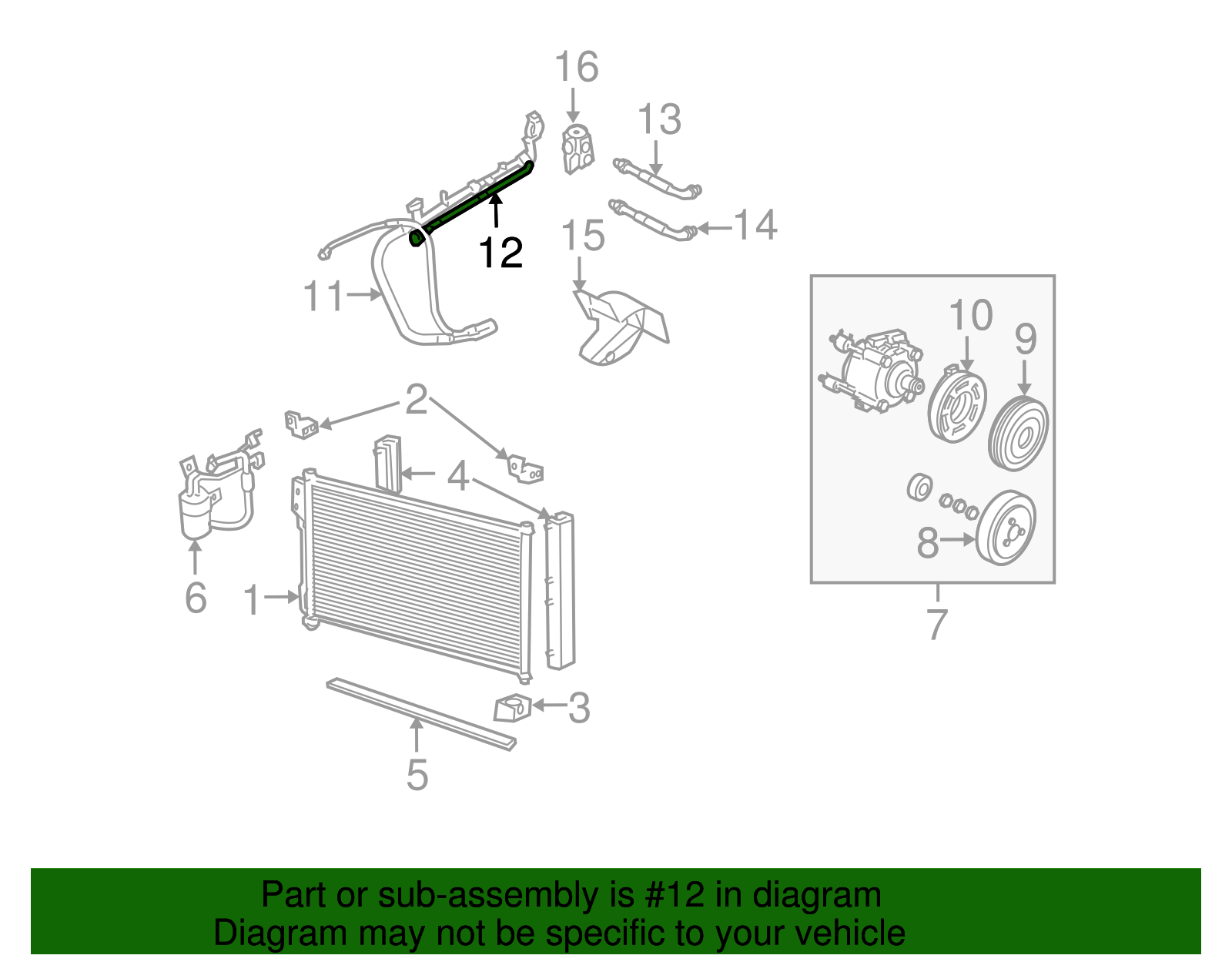 Motorcraft™ A/C Refrigerant Suction Hose - Ford (YF-3159)