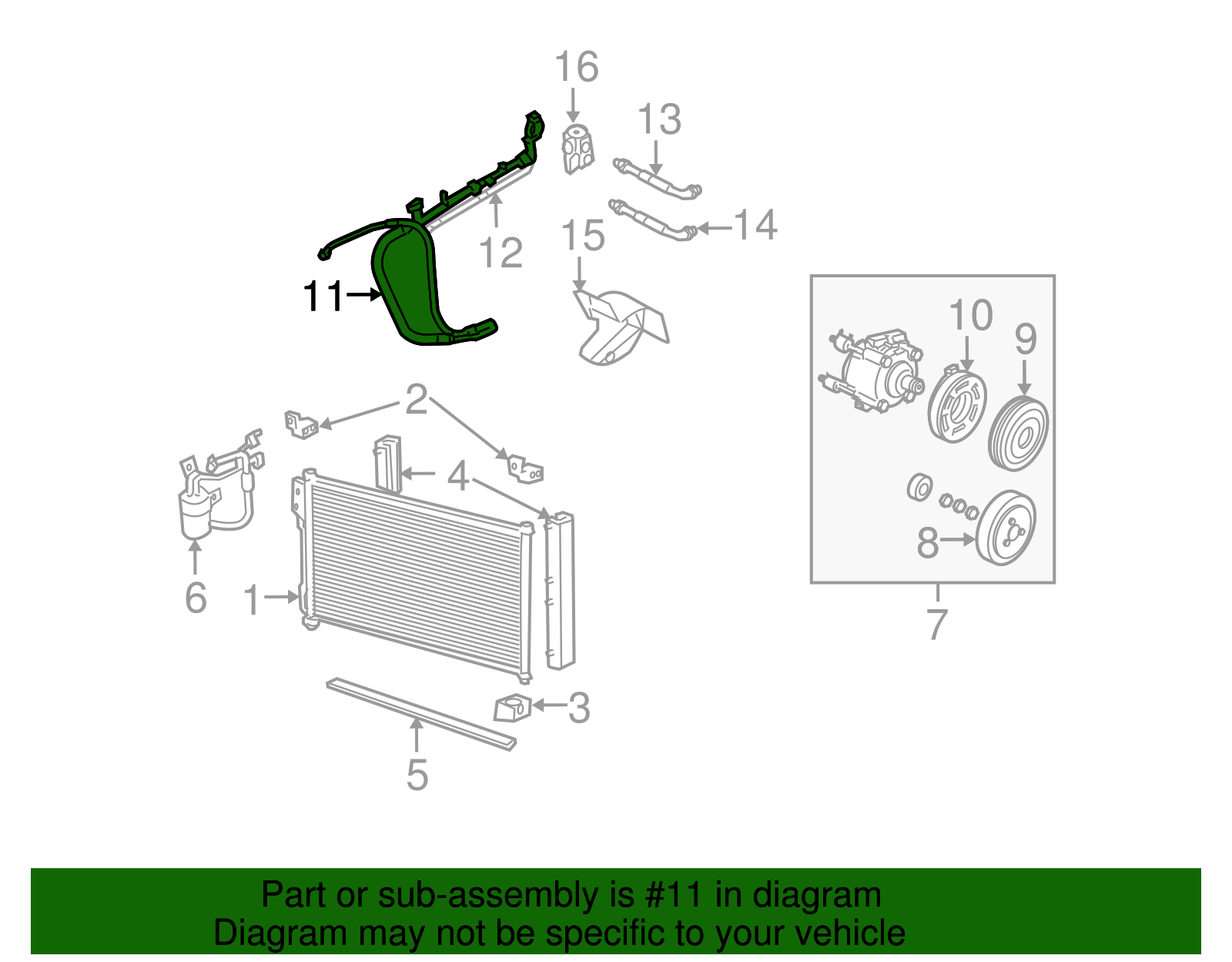 Motorcraft™ A/C Refrigerant Suction Hose - Ford (YF-38039)