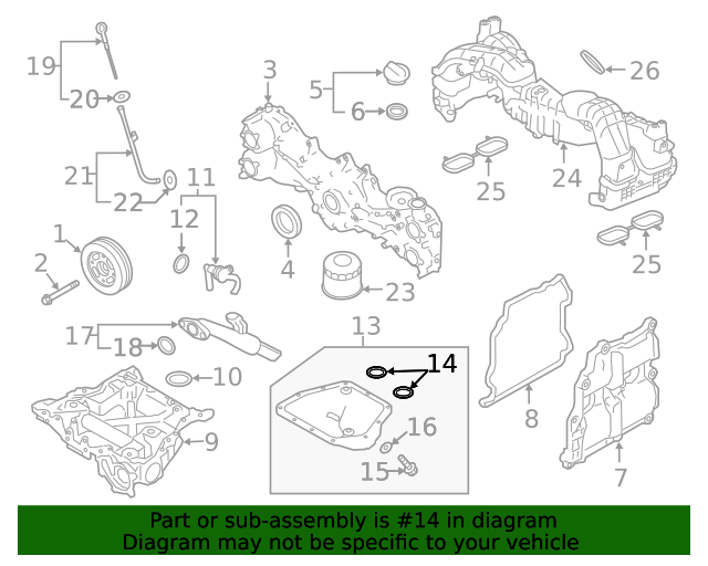 11122AA350 Engine Oil Pan Gasket 20112021 Subaru World OEM Parts