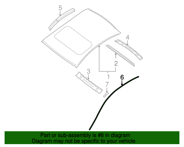20092014 Nissan Maxima Molding Assembly Roof Side Lefthand 73853