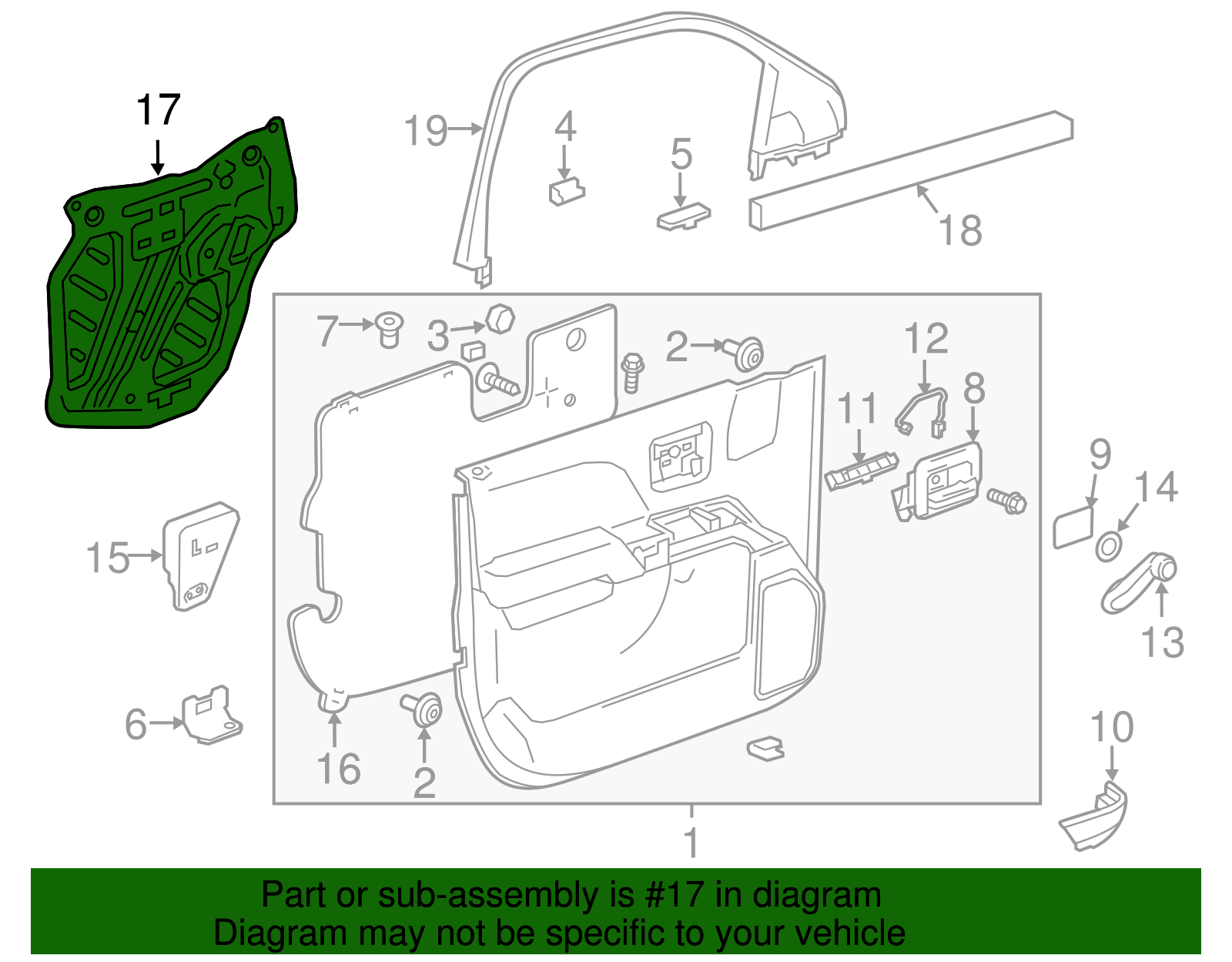 Front Passenger Side Door Water Deflector - GM (84374103)