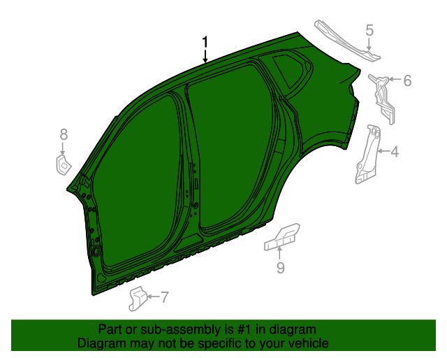 20162020 Buick Envision Body Side Outer Panel 23230380 GM