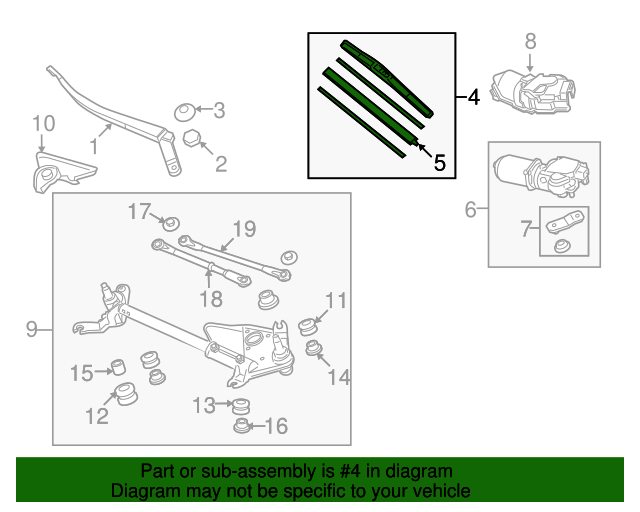 20102013 Acura ZDX Blade, Windshield Wiper (475MM) 76630TE0A01