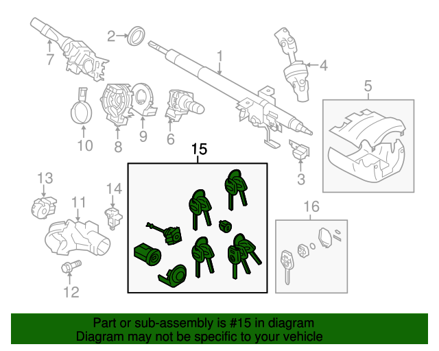 20152017 Subaru Ignition Lock Cylinder 57491FJ600 Subaru Parts For You
