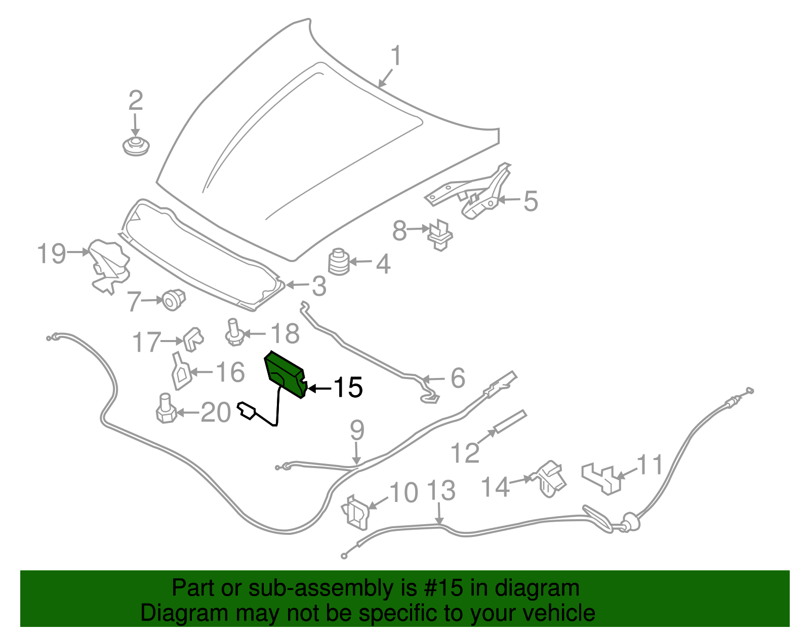 2009-2024 Nissan Hood Lock Assy (r35 Gt-r) 65601-JL60A | Nissan Parts Store