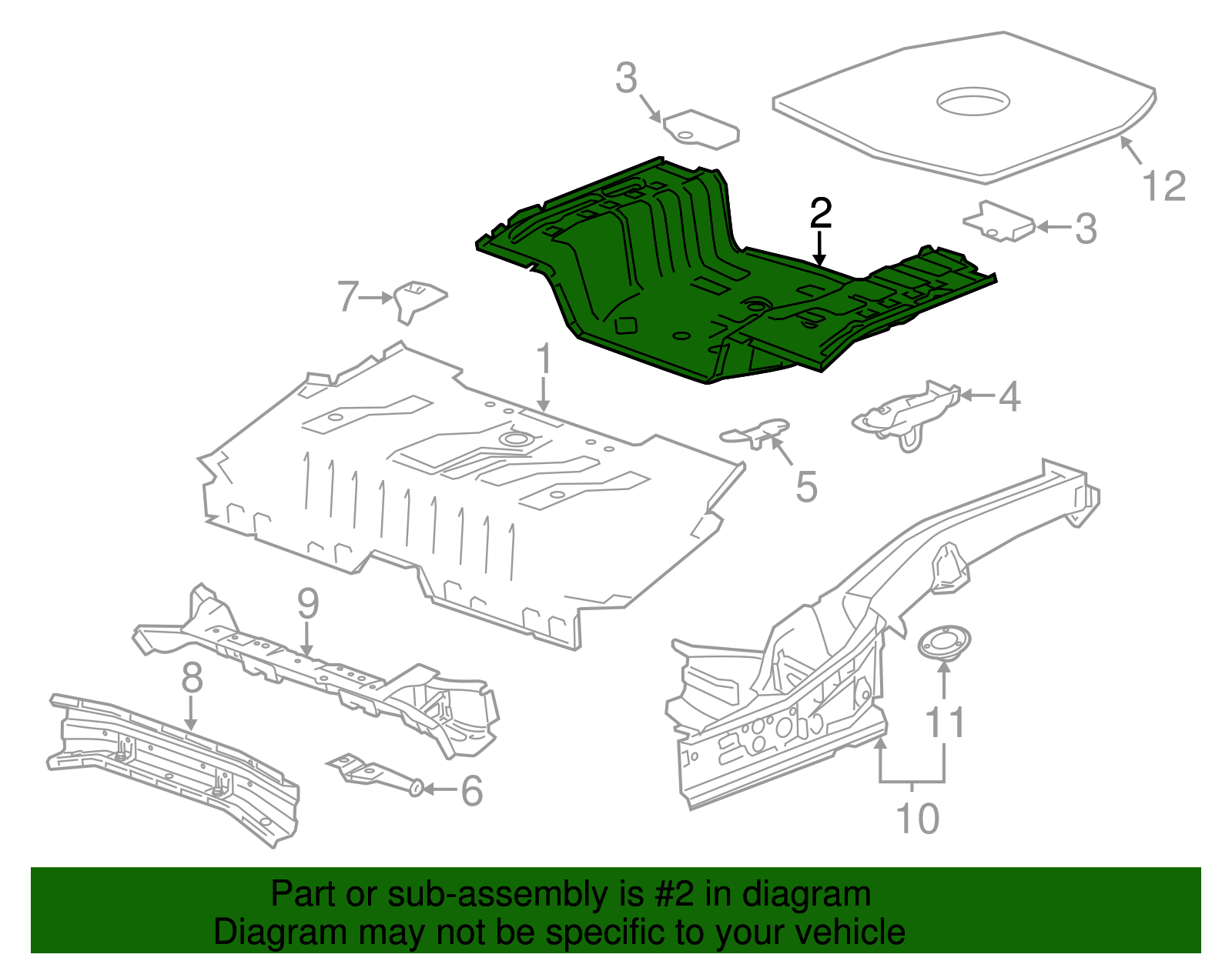 Rear Floor Panel - GM (96847021)