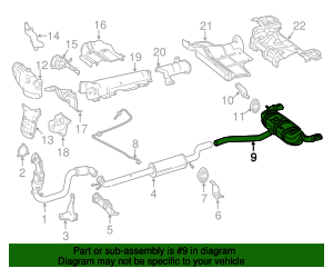 2015-2020 Mercedes-Benz Muffler & Pipe 156-490-16-81 | MB Online Parts