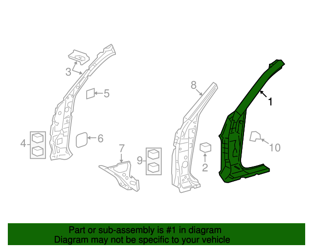 20072017 Lexus Hinge Pillar 6113250040 OEM Parts Online