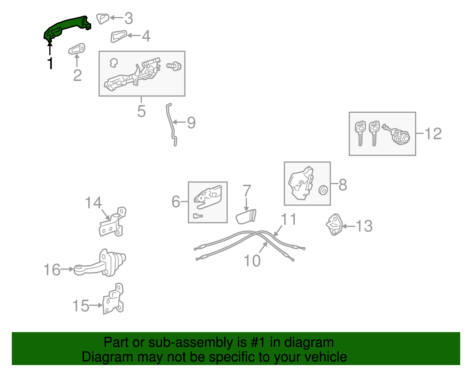 2018 Toyota RAV4 2018 Toyota RAV4 - Handle, Outside 69210-0R010-D1 ...