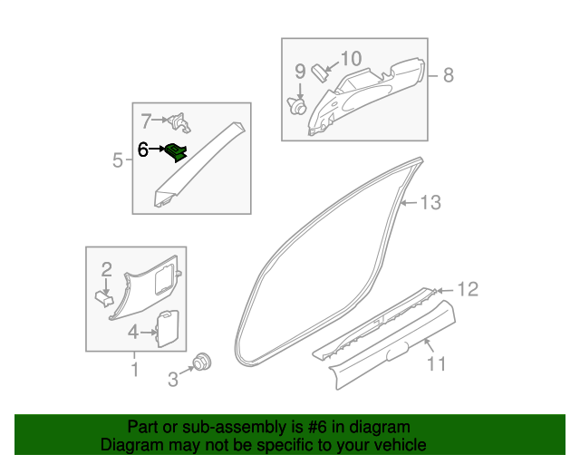 19982023 Nissan Windshield Pillar Trim Clip 0155400061 Nissan Parts