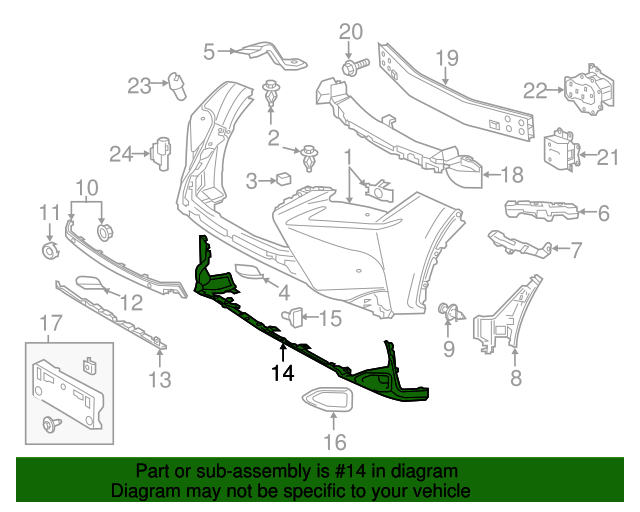 20152017 Lexus Bumper Guard 5241178030