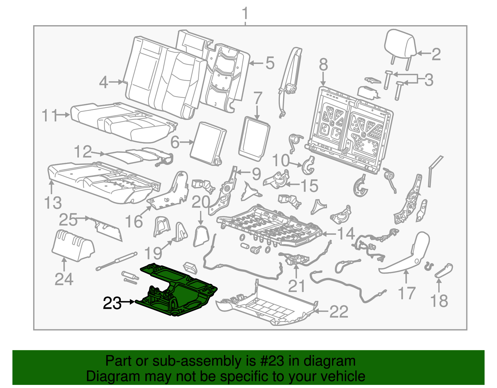 Rear Seat Riser Latch - GM (84415446)