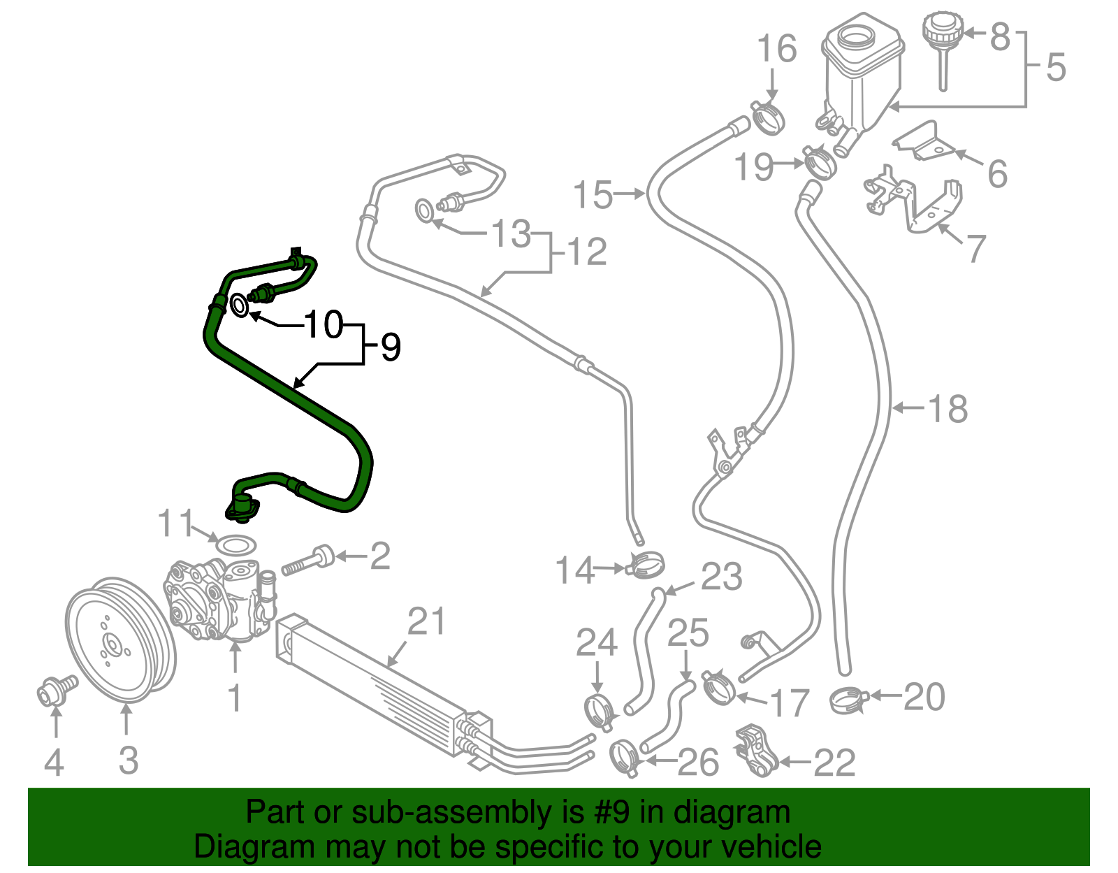 Pressure Hose - Volkswagen (7P0-422-893-AC)