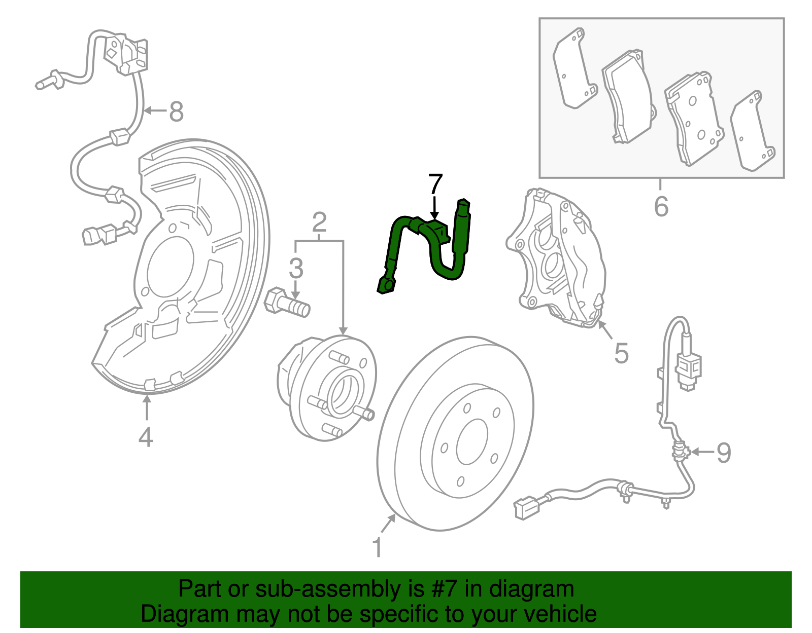 Front Driver Side Hydraulic Brake Hose - GM (84025391)