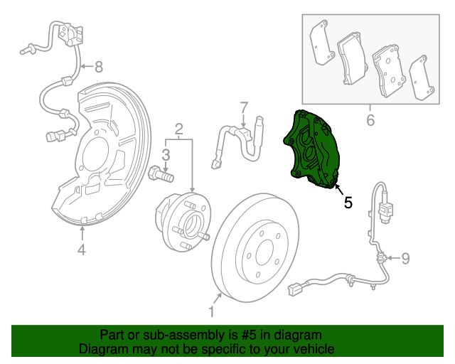 20132019 Cadillac XTS Black Front Driver Side Disc Brake Caliper