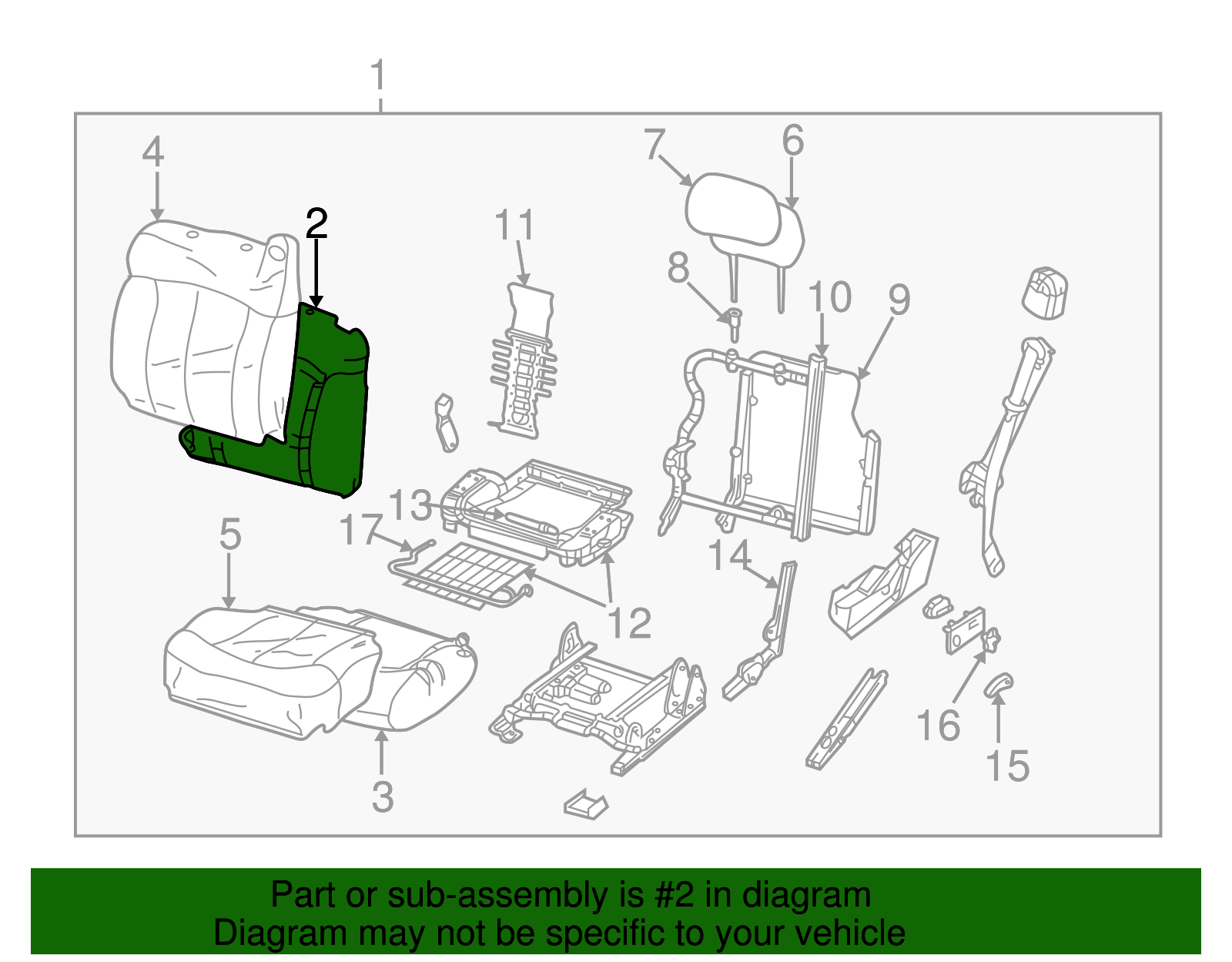 Pad, D/Seat Black Cushion - GM (88938431)