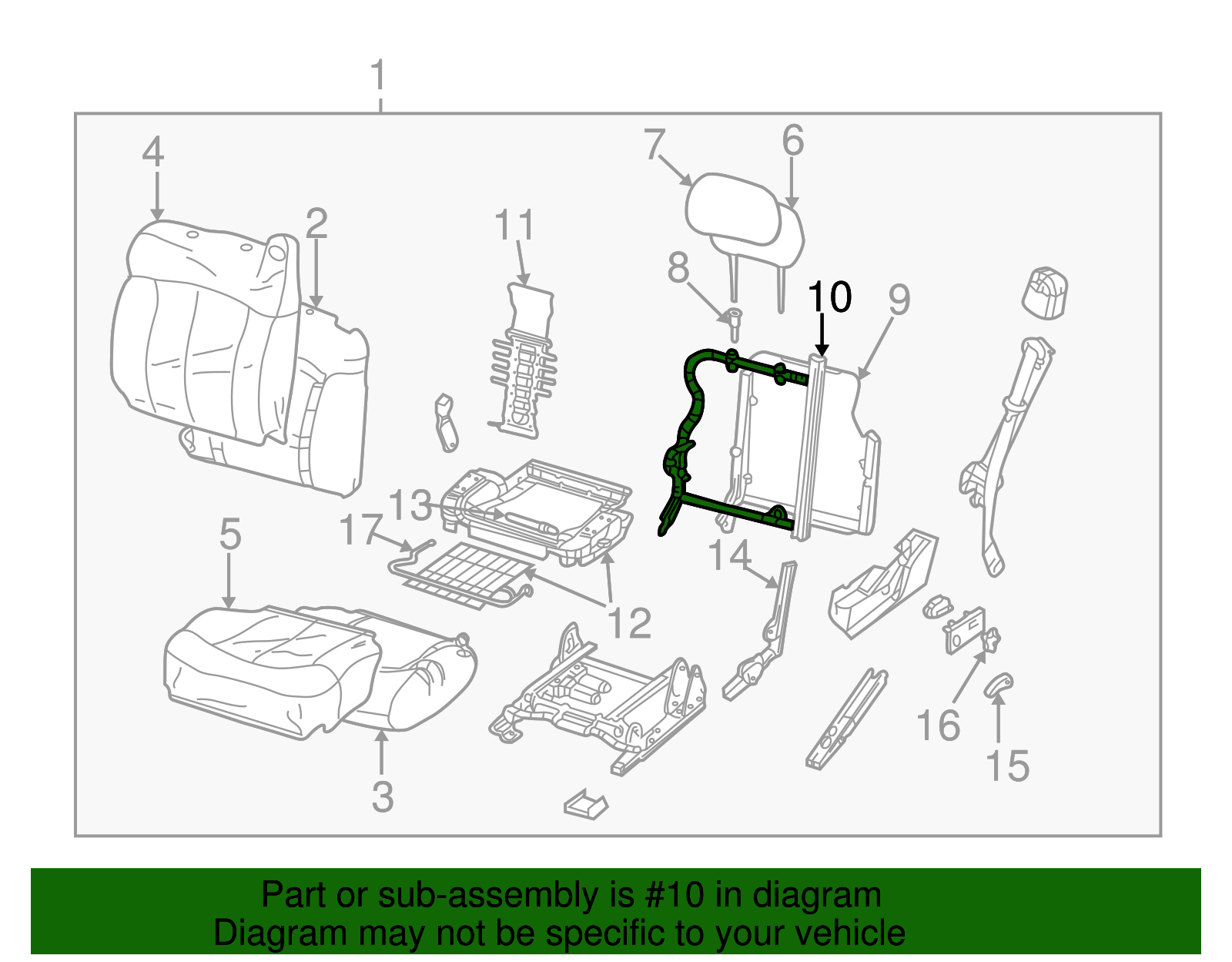 Frame, D/Seat Black Cushion - GM (88934560)