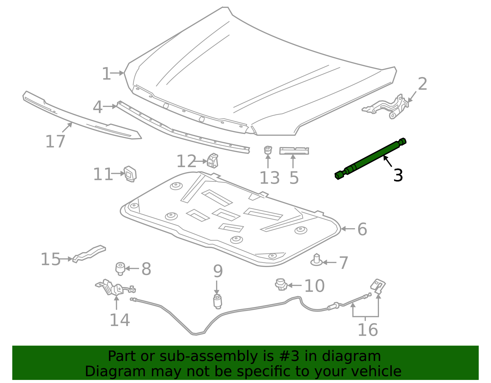 Hood Strut - GM (84342483)