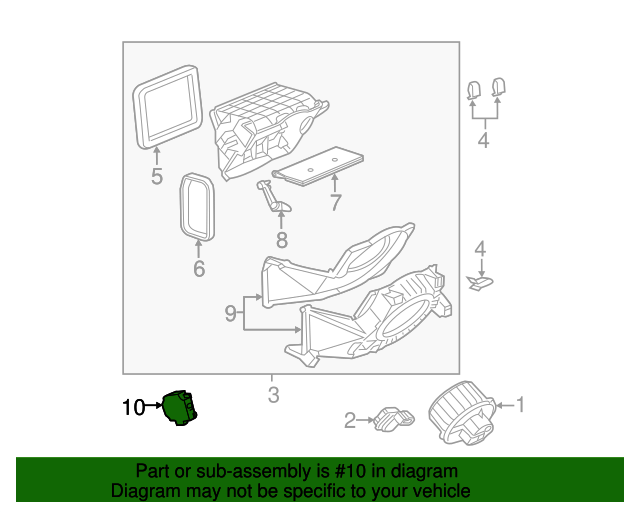 20052015 Cadillac Heating and Air Conditioning Air Inlet Door Actuator
