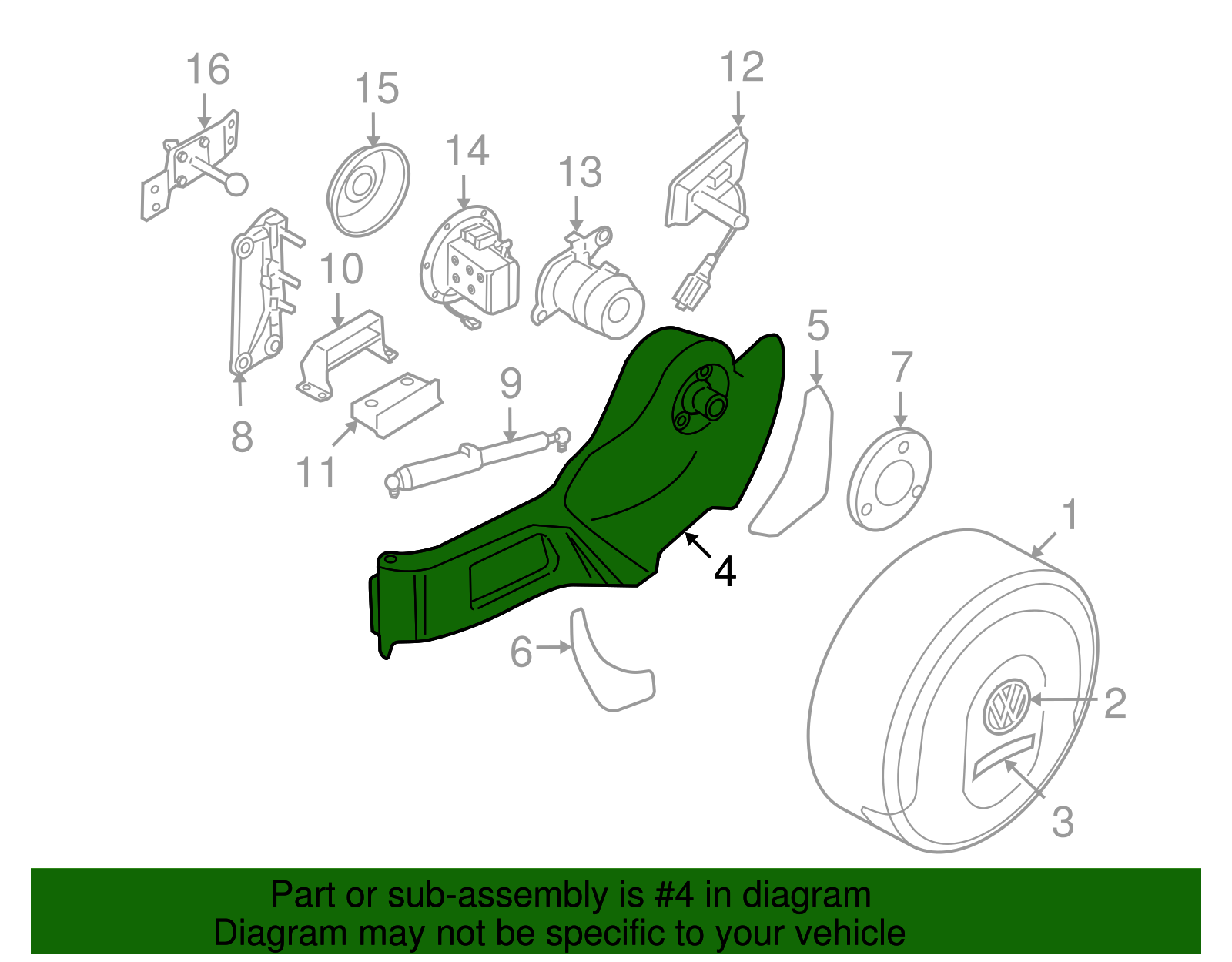 Spare Carrier - Volkswagen (7L6-601-203-H-A7W)